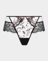 Lise Charmel Charme Secret Embroidered Lace Boyshorts In Cn/charme Noir
