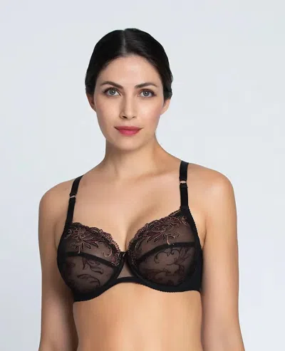 Lise Charmel Charme Secret Three Parts Full Cup Bra In Charme Noir In Black
