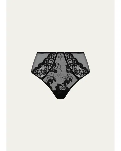 Lise Charmel Cuir Sexy Couture Tulle Sexy Boyshorts In Noir