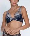 Lise Charmel Deesse En Glam Demi Cup Padded Plunge Bra In Marine Argent In Multi