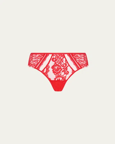 Lise Charmel Desirs De Venise Lace Italian Briefs In Red