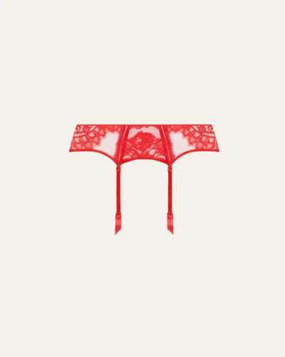 Lise Charmel Desirs De Venise Lace Suspender Belt In Red
