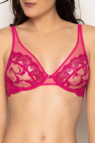 Lise Charmel Dressing Floral Triangle Bra In Magenta In Pink