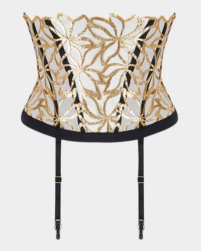 Lise Charmel Eclats D'or Embroidered Waspie Garter Belt In No