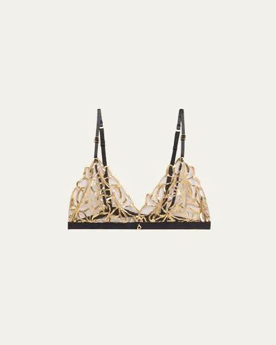 Lise Charmel Eclats D'or Metallic Embroidered Bralette In No