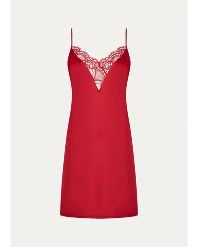 Lise Charmel Embroidered Applique Silk Satin Babydoll In Sublime Opera