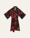Lise Charmel Floral Lace-trim Robe In Safran Rose