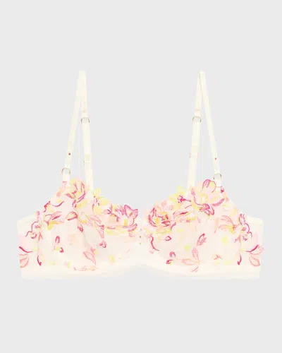 LISE CHARMEL FOLIE D'ETE FLORAL-EMBROIDERED DEMI BRA