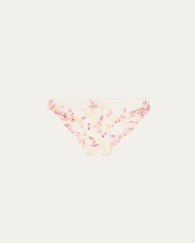 Lise Charmel Folie D'ete Floral-embroidered Italian Briefs In Pink