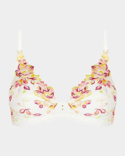 Lise Charmel Folie D'ete Floral-embroidered Tulle Triangle Bra In Multi