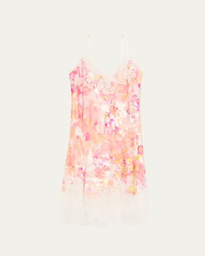 Lise Charmel Folie D'ete Floral-print Devore Nightie In Gold