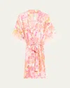Lise Charmel Folie D'ete Floral-print Devore Satin Robe