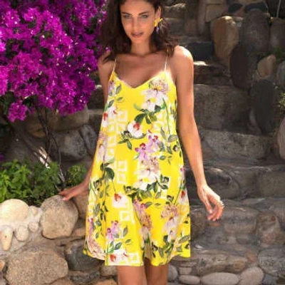 Lise Charmel Jardin Delice Short Beach Dress In Yellow