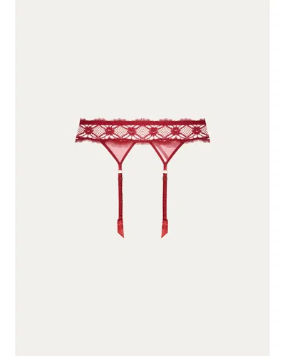 Lise Charmel Lace Suspender Belt In Red