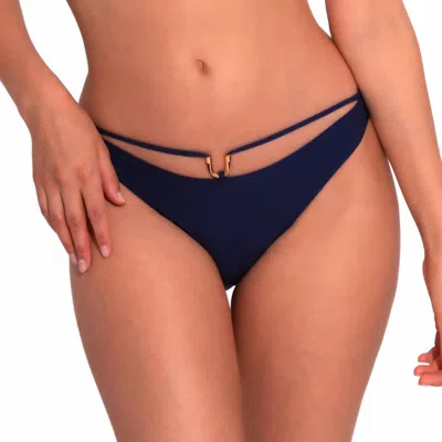 Lise Charmel Nautique Classic Bikini Bottom With Adjustable Ties In Marine Classe In Blue