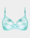 Lise Charmel Princesse Iris Embroidered Full-cup Bra In Pa/princesse Aqua