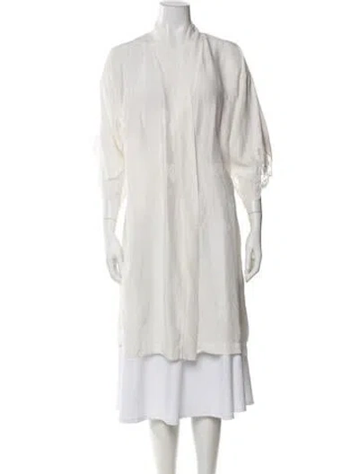Pre-owned Lise Charmel Silk Robe In White