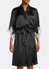 Lise Charmel Splendeur Lace-trim Silk-blend Robe In En/ecru Nacre