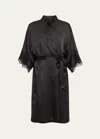 Lise Charmel Splendeur Lace-trim Silk-blend Robe In No/noir