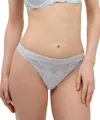 Lise Charmel Splendeur Silk Thong In Azur In Blue