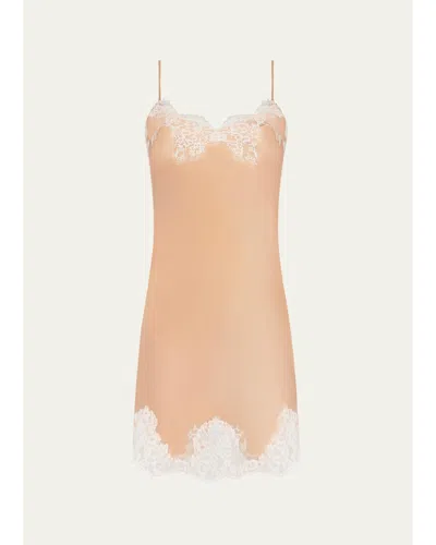 Lise Charmel Splendeur Soie Lace-trim Silk Nighty In Gray
