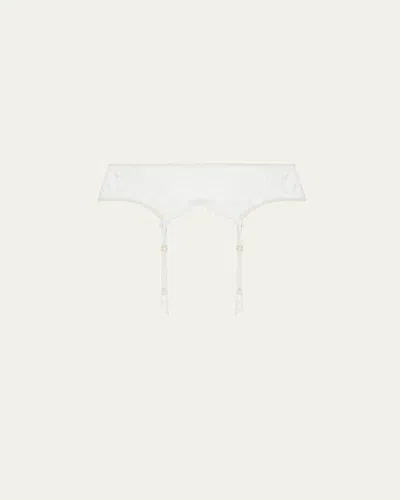 Lise Charmel Sublime Organza Embroidered Lace Suspender Belt In White