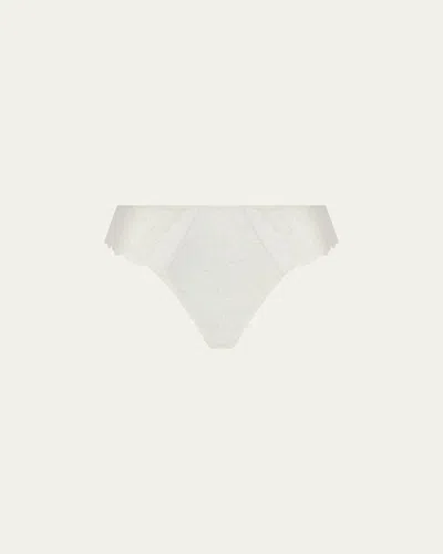 Lise Charmel Tulle & Jacquard Italian Briefs In White