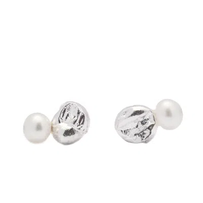 Lise Skovgaard Women's Melt Pearl Stud Silver
