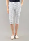 Lisette Capri With Pockets & Slits Pants In Blue/white In Blue