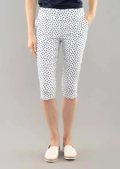 Lisette Capri With Pockets & Slits Pants In Blue/white
