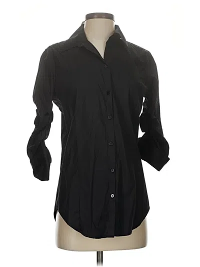 Pre-owned Lisette L 3/4 Sleeve Button Down Shirt In Black