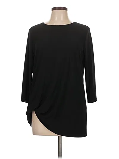 Pre-owned Lisette L 3/4 Sleeve Top Black Boatneck Tops