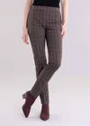 Lisette L Emery Plaid Slim Ankle Pants In Brown In Brown