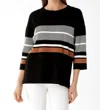 LISETTE L MARGARET MULTI-TONE SWEATER IN BLACK