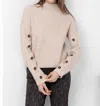 Lisette L Sophie Sweater With Button Sleeves In Beige In Beige