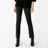 Lisette Truro Stripe Pant 31" Slim Pant W/piping In Black With Rust In Grey