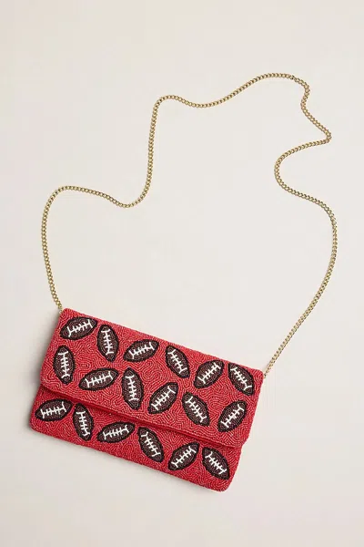 Lisi Lerch Beaded Football Clutch In Red