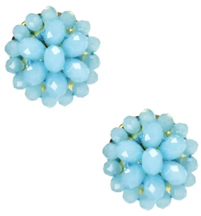 Lisi Lerch Button Earrings In Aqua
