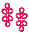 LISI LERCH GINGER STRAW EARRINGS IN HOT PINK