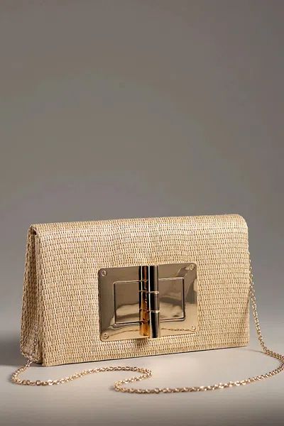 Lisi Lerch Lillian Straw Clutch In Beige
