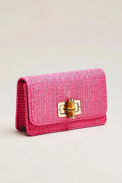 Lisi Lerch Lilly Raffia Clutch In Pink