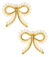 LISI LERCH LITTLE BOW EARRINGS IN PEARL