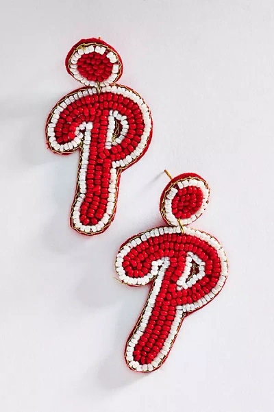 Lisi Lerch Mlb Beaded Earrings In Red