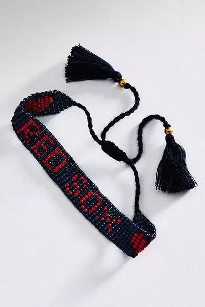 Lisi Lerch Mlb Flat Adjustable Beaded Bracelet In Blue