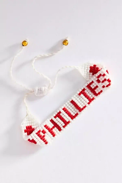 Lisi Lerch Mlb Flat Adjustable Beaded Bracelet In White