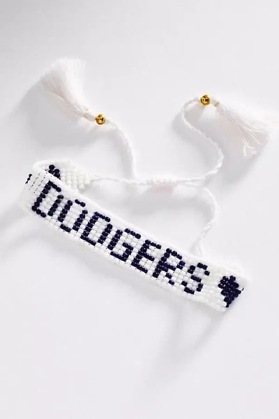 Lisi Lerch Mlb Flat Adjustable Beaded Bracelet In White
