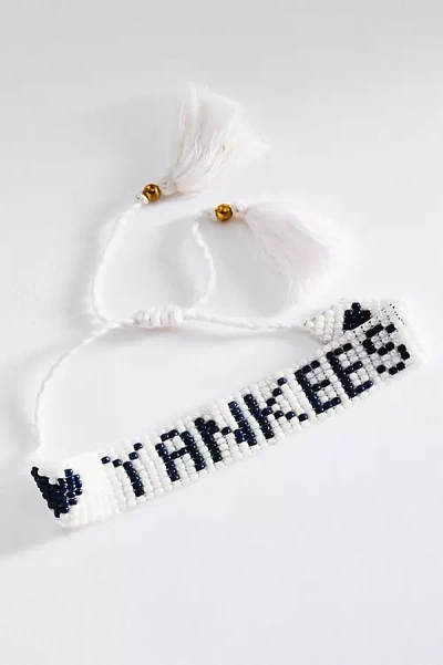 Lisi Lerch Mlb Flat Adjustable Beaded Bracelet In White