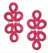 Lisi Lerch Women's Straw Ginger Earring In Hot Pink