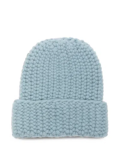 Liska Arala Chunky-knit Cashmere Beanie Hat In Blue