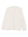 Liska Balloon-sleeve Cardigan In Neutral
